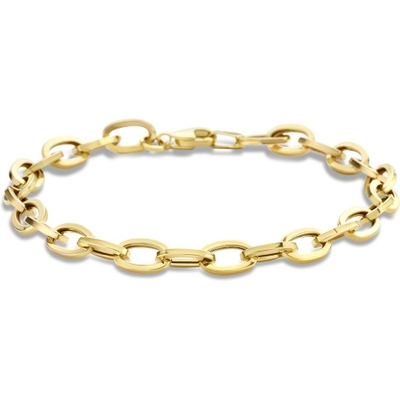 armband paperclip vierkante buis 55 mm 19 cm 14K geelgoud