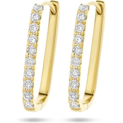klapoorringen paperclip diamant 022ct 2x 011ct h si 14K geelgoud