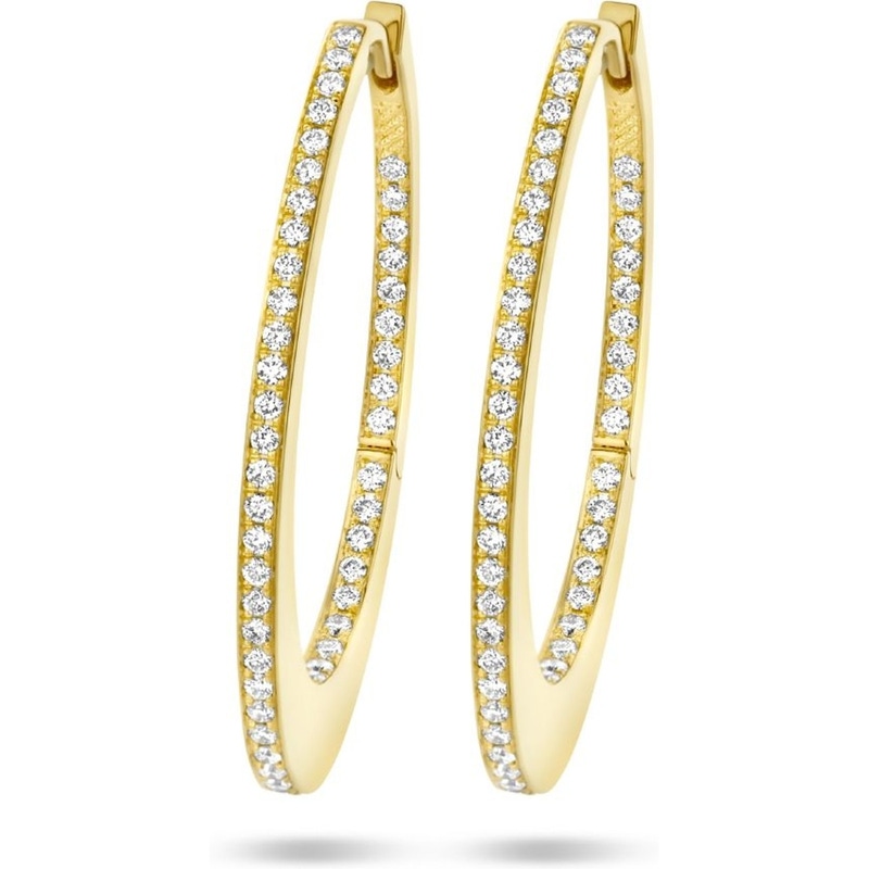 Treasure Collection THOJ0097 14k gouden klapcreolen 0,42 ct diamant