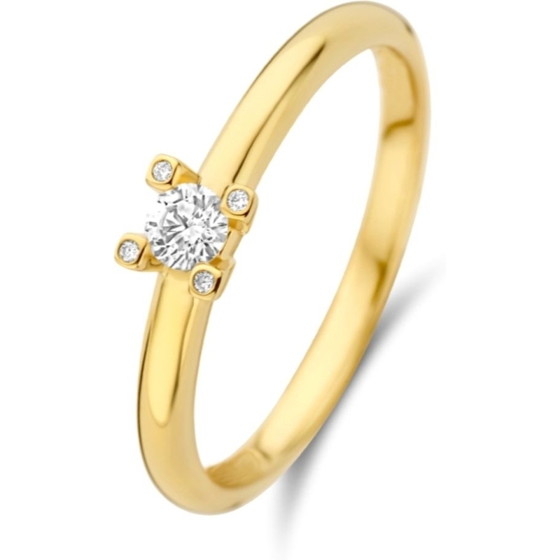 Treasure Collection THOJ0261 14k gouden solitair ring 0,11 ct diamant