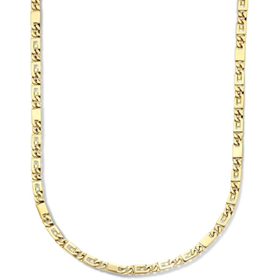 Treasure Collection 883083 14k gouden valkenoog schakelketting 4,7 mm