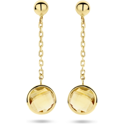 oorhangers citrien 14K geelgoud
