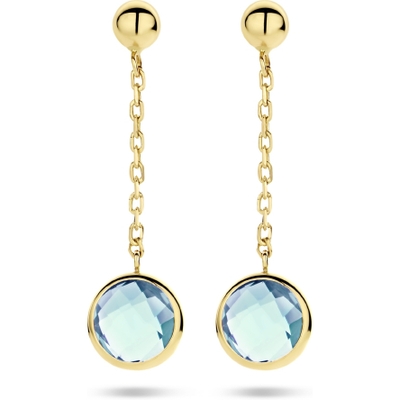 oorhangers topaas 14K geelgoud