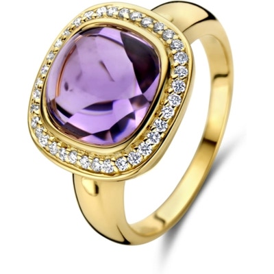 Treasure Collection THOJ2732 14k gouden ring met amethist en 0,20 ct diamant