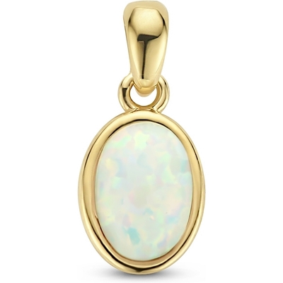 hanger wit opaal 14K geelgoud