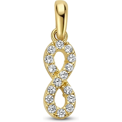 hanger infinity zirkonia 14K geelgoud