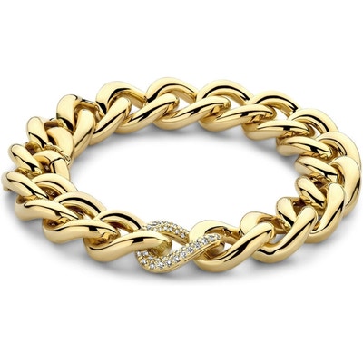 armband diamant gourmette 135 mm 20 cm 067ct h si 14K geelgoud