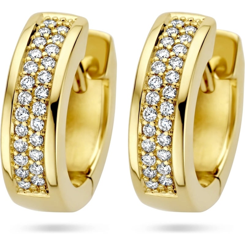 Treasure Collection THOJ2671 14k gouden klapcreolen met 0,25 ct diamant