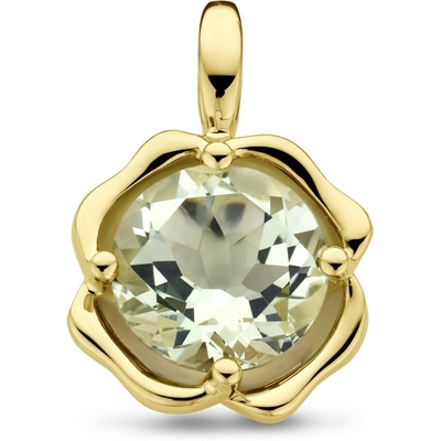 hanger groen amethist 14K geelgoud
