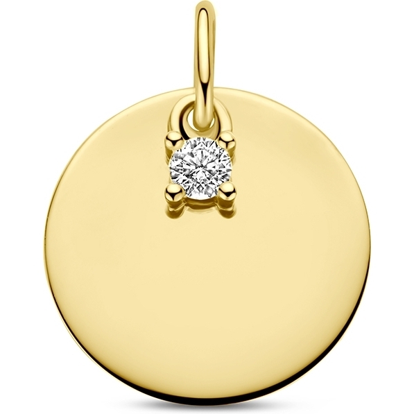 884108 14k gouden graveerhanger met 0,05 ct diamant