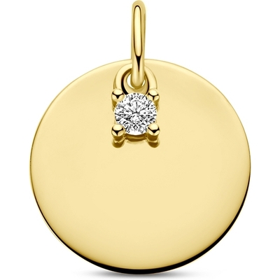 graveerhanger cirkel en diamant h si 14K geelgoud
