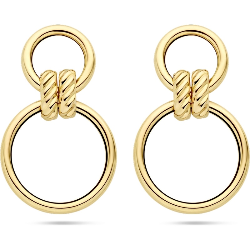 885800 14k gouden oorhangers cirkels 33 mm