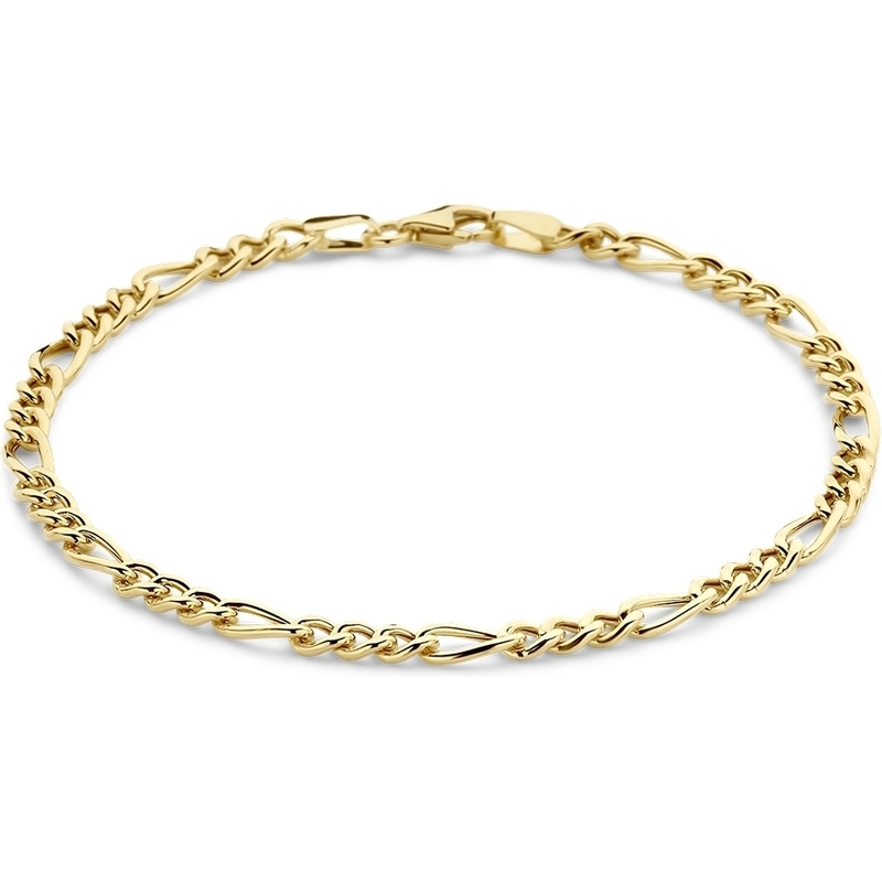 885394 14k gouden figaro schakelarmband 3,7 mm