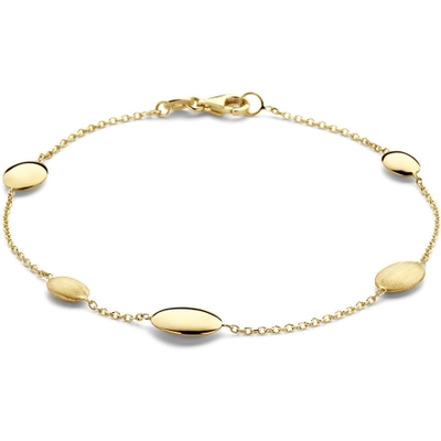 armband 19 cm polimat 14K geelgoud