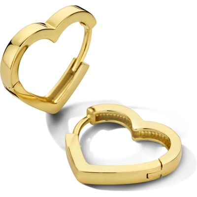 klapoorringen hart 14 mm 14K geelgoud
