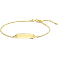 graveerarmband plaat 53 mm 165 - 175 - 19 cm 14K geelgoud