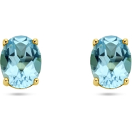 oorknoppen blauw topaas 14K geelgoud