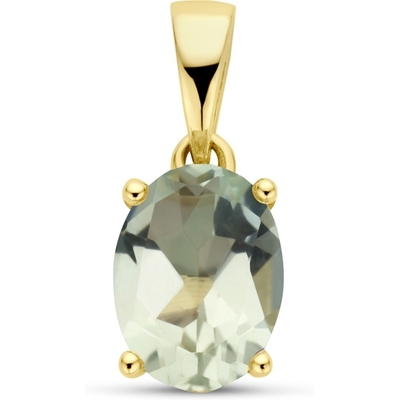 hanger groen amethist 14K geelgoud