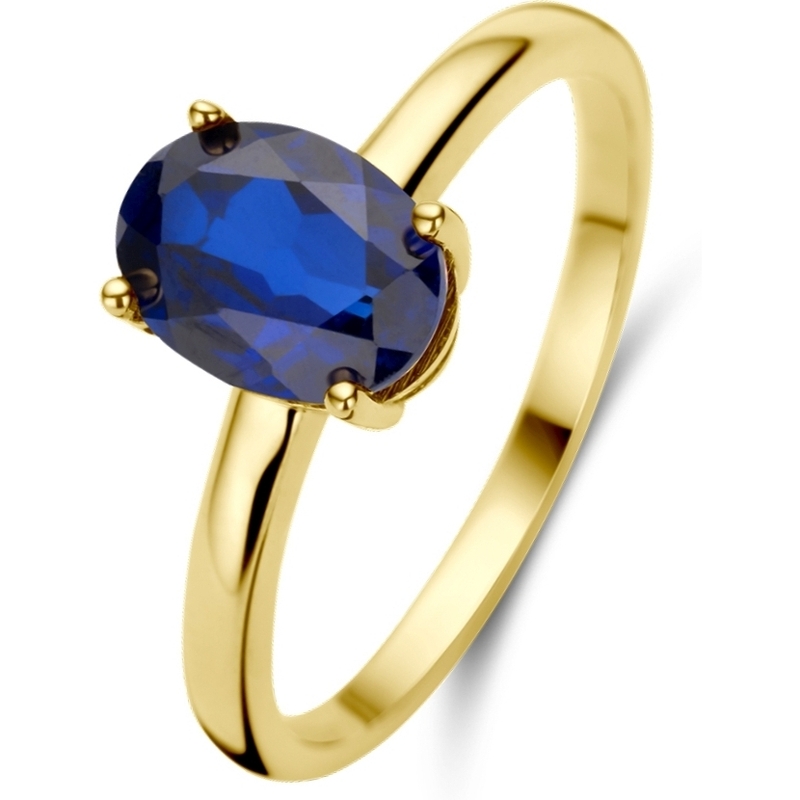884377 14k gouden met saffier 8 mm