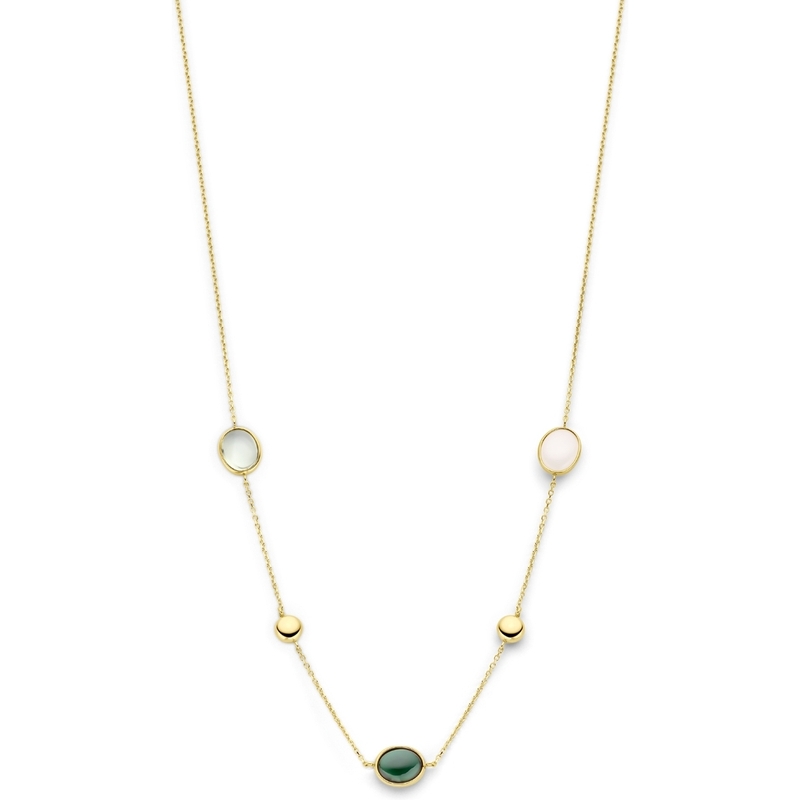THOJ3597 14k gouden collier met kleurstenen 42-45 cm
