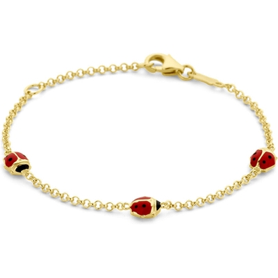 armband lieveheersbeestje 11 - 13 cm 14K geelgoud