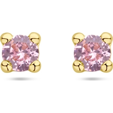 885803 14k gouden oorknopjes met roze zirkonia