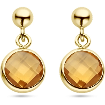 885819 14k gouden oorhangers met citrien