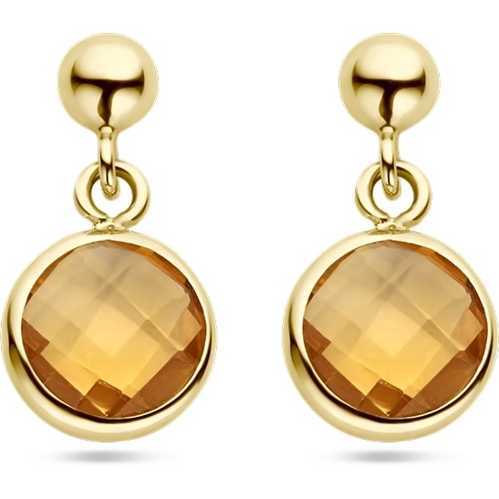 885819 14k gouden oorhangers met citrien
