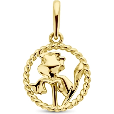 hanger met geboortebloem 17mm 14K geelgoud