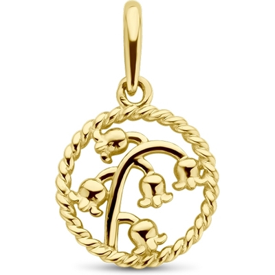 hanger met geboortebloem 14K geelgoud