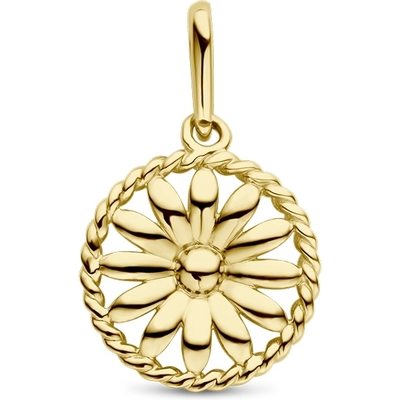 hanger met geboortebloem 17mm 14K geelgoud