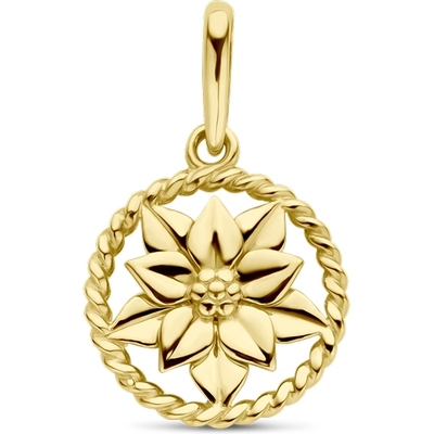 hanger met geboortebloem 17mm 14K geelgoud