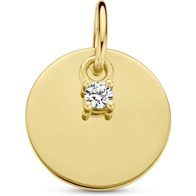 graveerhanger cirkel en diamant h si 14K geelgoud
