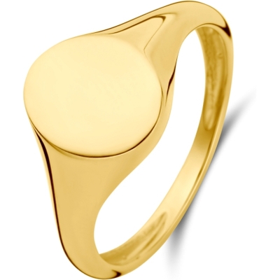 884414 14k gouden zegelring ovaal 10 mm