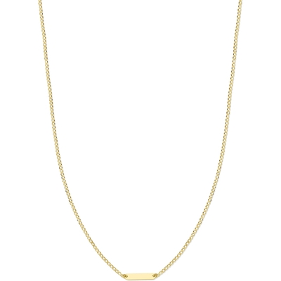 graveercollier plaat 16 mm 41  4 cm 14K geelgoud