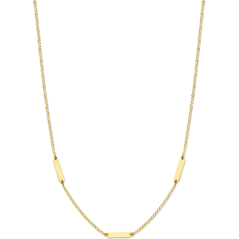 885113 14k gouden graveerketting plaatjes 16 mm