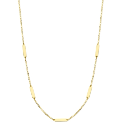 graveercollier plaatjes 16 mm 41  4 cm 14K geelgoud