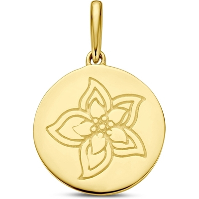 hanger met geboortebloem 14K geelgoud