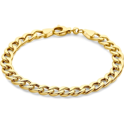 armband gourmette 70 mm 19 cm 14K geelgoud