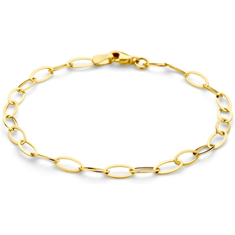 885401 14k gouden schakelarmband 4 mm