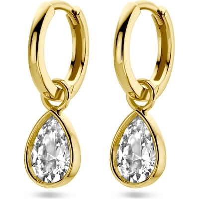 oorringen zirkonia 14K geelgoud