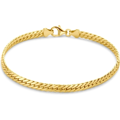 armband gourmette 45 mm 19 cm 14K geelgoud