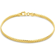 armband gourmette 34 mm 19 cm 14K geelgoud