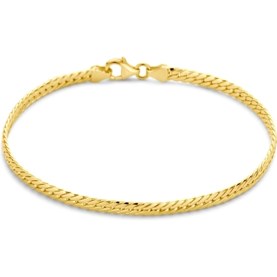 armband gourmette 34 mm 19 cm 14K geelgoud