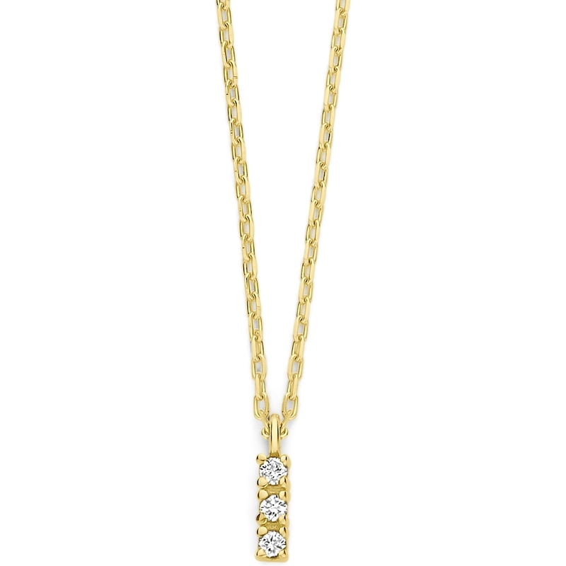 885128 14k gouden ketting met 0,04 ct diamant