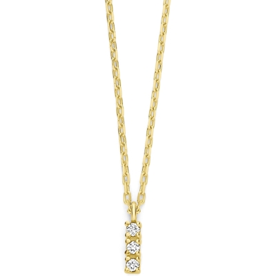 collier diamant 004ct h si 43 - 45 cm 14K geelgoud