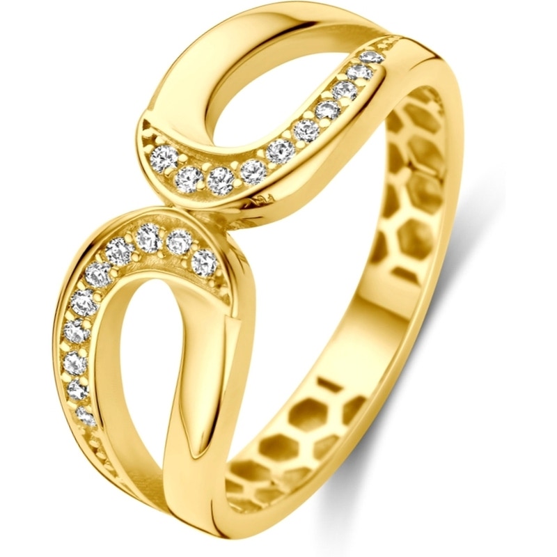 884455 14k gouden ring met zirkonia 7,5 mm