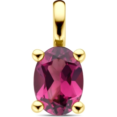 hanger roze rhodoliet 12 mm 14K geelgoud