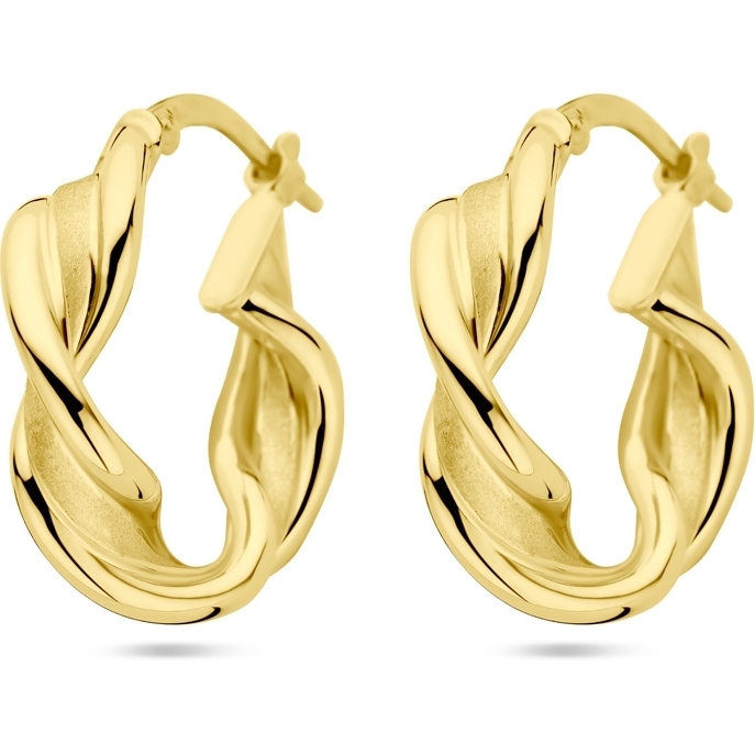 885880 14k gouden oorringen gedraaid 5,5 mm