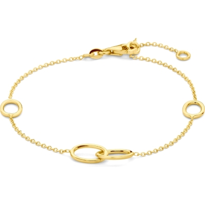 armband ovaaltjes 17 - 19 cm 14K geelgoud
